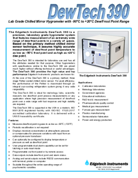 Thumbnail of document Data Sheet - DewTech 390 Low Dew Point Hygrometer